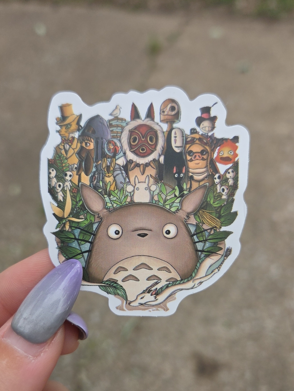Brown Totoro-Themed Vinyl Bird Toy Sticker